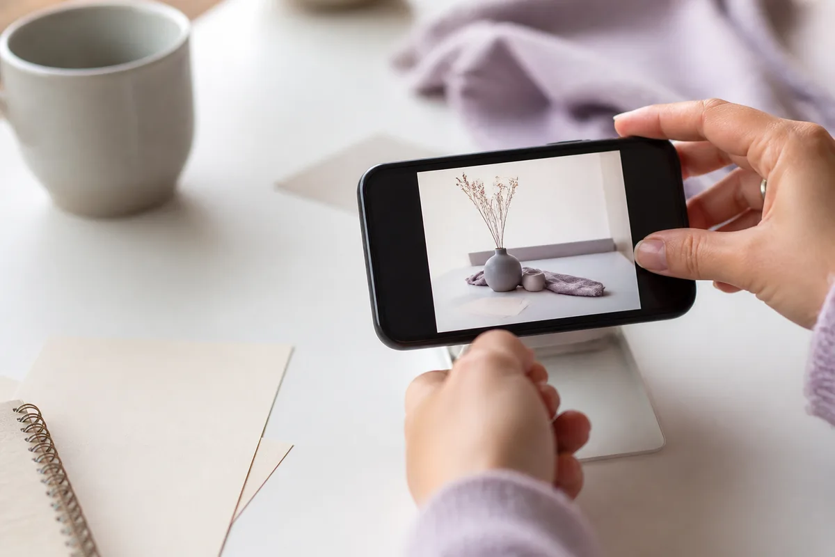 Gros plan sur les premières images d’une vidéo courte en préparation